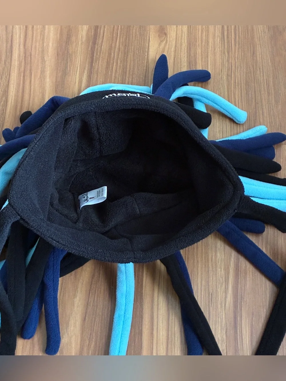 Vintage Mental Headgear Fleece Dreadlock Ski Hat One Size Youth Black Blue Y2K